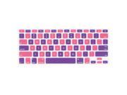 Unique Bargains Silicone Protective Keyboard Skin Film Pink Purple for Apple MacBook Air 13.3