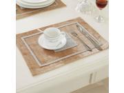 Sparkle Luxury Diamante Placemat Table Mat Velvet Wedding Decor 30 x 40cm Beige