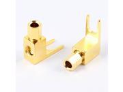 2pcs Screw Type Banana to Spade Speaker Wire Connector Gold Tone 2pcs Screw Type Banana to Spade Speaker Wire Connector Gold Tone