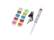 DC 6V 12V 24V Car Test Circuit Electric Voltage Probe Pen w 10pcs Blade Fuse DC 6V 12V 24V Car Test Circuit Electric Voltage Probe Pen w 10pcs Blade Fuse