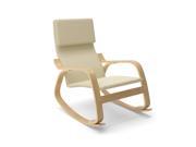CorLiving LAQ 665 C Aquios Bentwood Contemporary Rocking Chair in Warm White