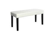 CorLiving LMY 210 O Fresno 12 Panel Bench in White Leatherette