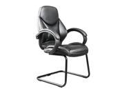 CorLiving WHL 400 C Black Bonded Leather Office Guest Chair