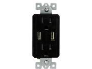 USB Charger Wall Outlet. 15A Tamper Resistant Duplex Receptacle with 2.1A USB Charging Station Ports TOPGRENER TU2152A BK Black USB Charger