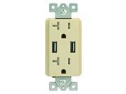 20A USB Outlet Receptacle Tamper Resistant Receptacle 2.1A USB Charger 20A TR Duplex Outlet TOPGREENER TU2202A I Ivory