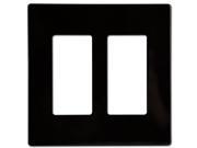 Black 2 Gang Screwless Decorator GFCI Outlet Switch Cover Unbreakable Child Safe Wall Plate Face Cover Enerlites SI8832 BK