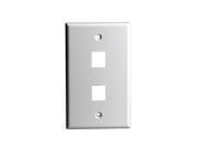 2 Port Keystone Multimedia 1 Gang Wall Plate Dual Port Data Wall Plate Unbreakable White Face Cover Plate 8872 W
