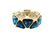 Fashion Green Blue Simulated Gemstone Gold Color Alloy Elastic New 2014 Spring Designer Bracelets and Bangles