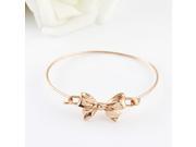 Designer Jewelry Rose Gold Silver Color Alloy Concise Bowknot Charm Bracelets and Bangles For Women
