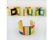 Fashion Jewelry 2014 Christmas Gift Gold Color Alloy Cool Punk Iridescent Enamel Cuff Bangles Bracelets