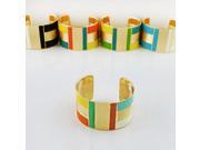 Fashion Jewelry 2014 Christmas Gift Gold Color Alloy Cool Punk Iridescent Enamel Cuff Bangles Bracelets