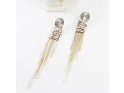 Costume Jewelry New Design Distinctive Gold Color Alloy Long Tassel Simple Punk Style Dangle Earrings for Women