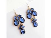 2014 Fashion Blue Rhinestone Exaggerated Large Drop Earrings for Women Gift Wholesale