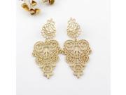 Star s Favorite Hot Selling Concise Gold Color Alloy Hollow Out Flower Pattern Drop Earrings for Women