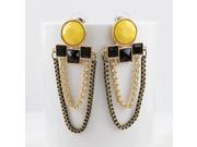 Fashion jewelry personalized ornaments gold color alloy colorful rhinestone tassel long dangle earrings