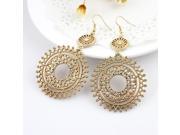 Elegant bijoux 2014 fashionable gold filled alloy hollow out antique imitation crystal dangle earrings
