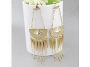 Wholesale Items Designer Jewelry Concise Gold Filled Alloy Long Tassel Spike Chain Punk Style Dangle Earrings