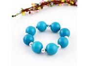 Fashion costume jewelry adjustable big blue beads stretch bracelets accessories for woman vintage jewelry
