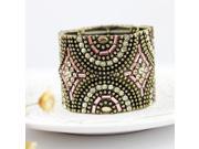 New 2014 designer jewelry wholesale exaggerate rhinestone bead stretch wide bracelets and bangles gifts costume jewelry