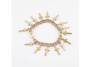 Fashion jewelry 2014 wholesale alloy gold color charm concise cross bracelets and bangles accessories for woman