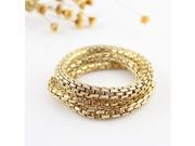 Designer Jewelry Hot Selling Gold Color Alloy Three Pieces Sets Chain Concise Elastic Bracelets and Bangles for Women