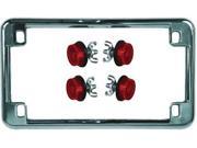 Chris Products 601 License Plate Frame W 4 Amber Reflectors Chrome