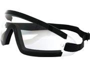 Bobster Bw201C Sunglasses Wrap Around Black W Clear Lens