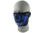 Zan Wnfm024H Half Face Mask Blue Chrome Skull