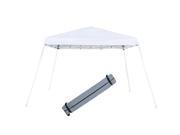 Abba Patio Slant Leg Instant Pop Up Folding Canopy with Roller Bag 9 x 9 ft White