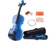 ADM 4 4 Full Size Handcrafted Solid Wood Violin with Starter Kits for Beginners Varnish Finish Blue