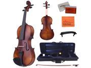 ADM 4 4 Full Size Handcrafted Solid Wood Violin Outfit with Shoulder Rest Rosin Ebony Frog Bow and Oblong Hard Case Solid Oil Based Finish