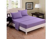 Honeymoon Soft Breathable 4Pcs Bedding Sheet Set Queen Size Wrinkle Free Fade Resistant Deep Pockets Easy Care Light Purple