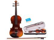 ADM® 4 4 Full Size Ebony Fitted Solid WoodViolin Outfit Printed Flame Back Sides Popular Good Beginning Violin for Beginners New Players and Students Natur