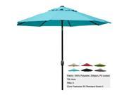Abba Patio 9 Ft Outdoor Patio Table Aluminum Umbrella with Auto Tilt and Crank Alu. Pole and 8 Ribs Waterproof PU Coated Polyester Fade Resistant Turquoise