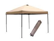 Abba Patio Khaki 10x10 Feet Outdoor Portable Pop Up Canopy Tent with Vented and Steel Legs Oxford fabric Waterproof UV Protected Fire Resistant Roller Bag