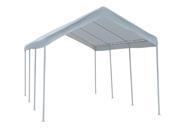 Abba Patio 10 x 20 Feet Outdoor Car Canopy with 1 1 2 8 Steel Legs and White Cover