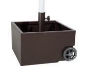 Abba Patio Stainless Steel Sand Filled Square Umbrella Base Planter With Wheel