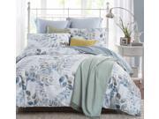 Word of Dream 100% Cotton Floral Print Duvet Cover Sets 3 PC Leaves Pattern Full Queen