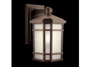 Kichler Lighting 9718PR Cameron 1 Light Incandescent Outdoor Wall Mount Prairie Rock with White Etched Linen Glass 11