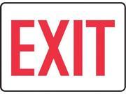 Accuform Signs 7 X 10 Red And White 0.055 Plastic Admittance And Exit Sign EXIT With 3 16 Mounting Hole And Round Corner