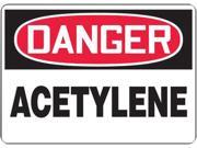 Accuform Signs 7 X 10 Black Red And White 0.055 Plastic Chemicals And Hazardous Materials Sign DANGER ACETYLENE With 3 16 Mounting Hole And Round Corner