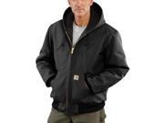 Carhartt 3X Tall Black Flannel Quilt Body Nylon Quilt Sleeves Lined 12 Ounce Heavy Weight Cotton Duck Active Jacket With Front Zipper Closure Triple Stitched