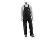 Carhartt 46 X 34 Black 12 Ounce Heavy Weight Cotton And Duck Bib Overalls With Zipper Fly Closure Triple Stitched Seams 2 Large Front Pockets 2 Reinfor