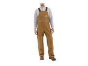 Carhartt 36 X 32 Carhartt Brown 12 Ounce Heavy Weight Cotton And Duck Bib Overalls With Zipper Fly Closure Triple Stitched Seams 2 Large Front Pockets 2