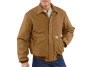 Carhartt X Large Regular Brown 13 Ounce Cotton Duck Flame Resistant Bomber Jacket With Quilt Lining Front Zipper Closure And 2 Inside Patch Pockets