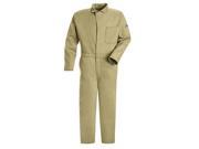 VF Imagewear Bulwark 48 Regular Khaki 9 Ounce Cotton Flame Resistant Classic Coverall With Concealed 2 Way Front Zipper Closure And 2 patch Hip Pockets Chest