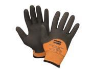 North by Honeywell Size 9 Hi Viz Orange And Black Grip Plus 5 15 gauge Heavy Weight Engineered Fiber Dipped Cut Resistant Gloves With Knitwrist And Thermal Lini