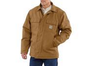 Carhartt 2X Regular Brown 13 Ounce Cotton Duck Flame Resistant Traditional Coat With 2 Way Zipper Closure Quilt Lining 2 Inside Patch Pockets With Hook And