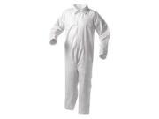 Kimberly Clark Professional* Large White KLEENGUARD* A35 Microporous Film Laminate Disposable Liquid And Particle Protection Shell Coveralls With Front Zipper C