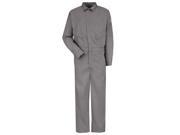 VF Imagewear Bulwark 48 Regular Gray 6 Ounce Excel FR ComforTouch Cotton Nylon Flame Resistant Deluxe Coverall With Concealed 2 Way Front Zipper
